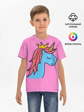 Детская базовая футболка / Принцесса единорогов