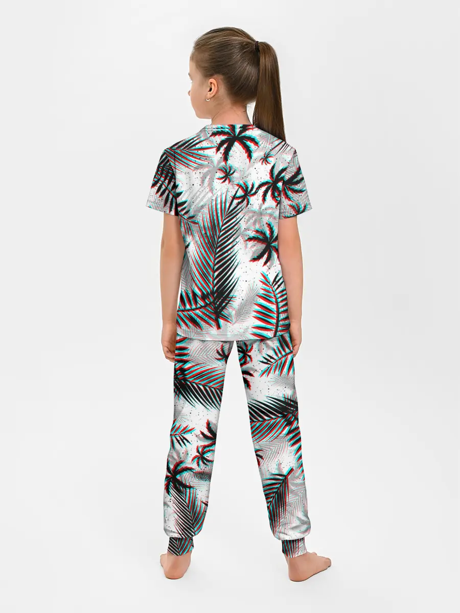 Детская пижама с брюками / ПАЛЬМЫ | TROPICAL GLITCH