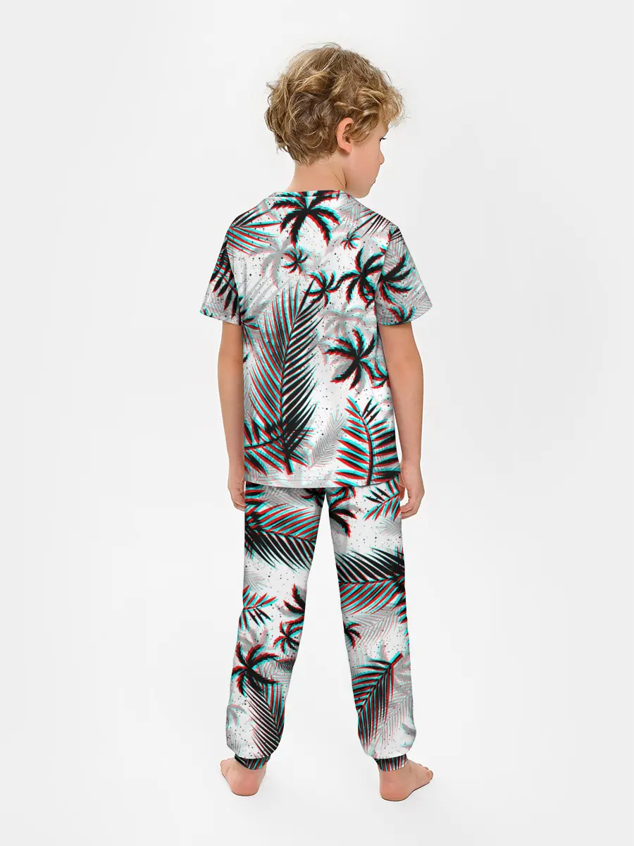 Детская пижама с брюками / ПАЛЬМЫ | TROPICAL GLITCH