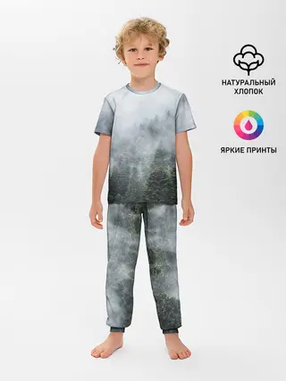 Детская пижама с брюками / Туманный лес