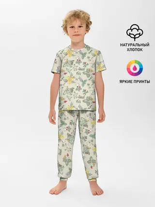 Детская пижама с брюками / Зайчики с Цветочками