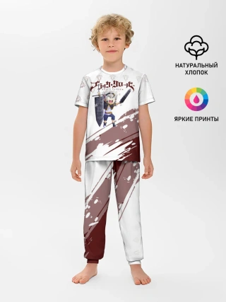 Детская пижама с брюками / Аста кричит с мечом Чёрный клевер