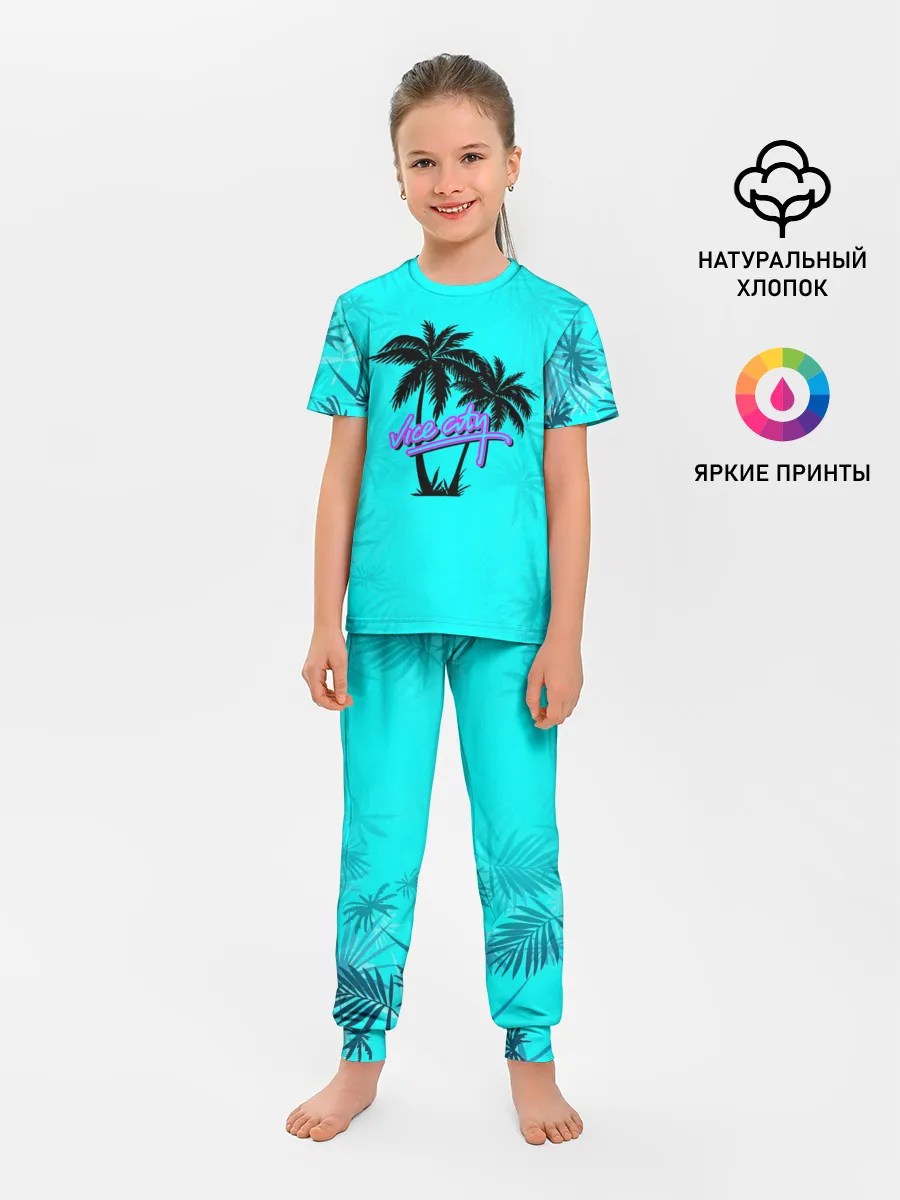 Детская пижама с брюками / GTA Vice City гавайка