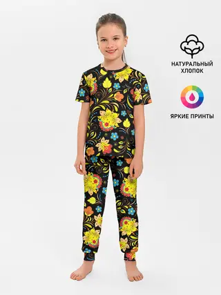 Детская пижама с брюками / РОСПИСЬ УЗОР ХОХЛОМА