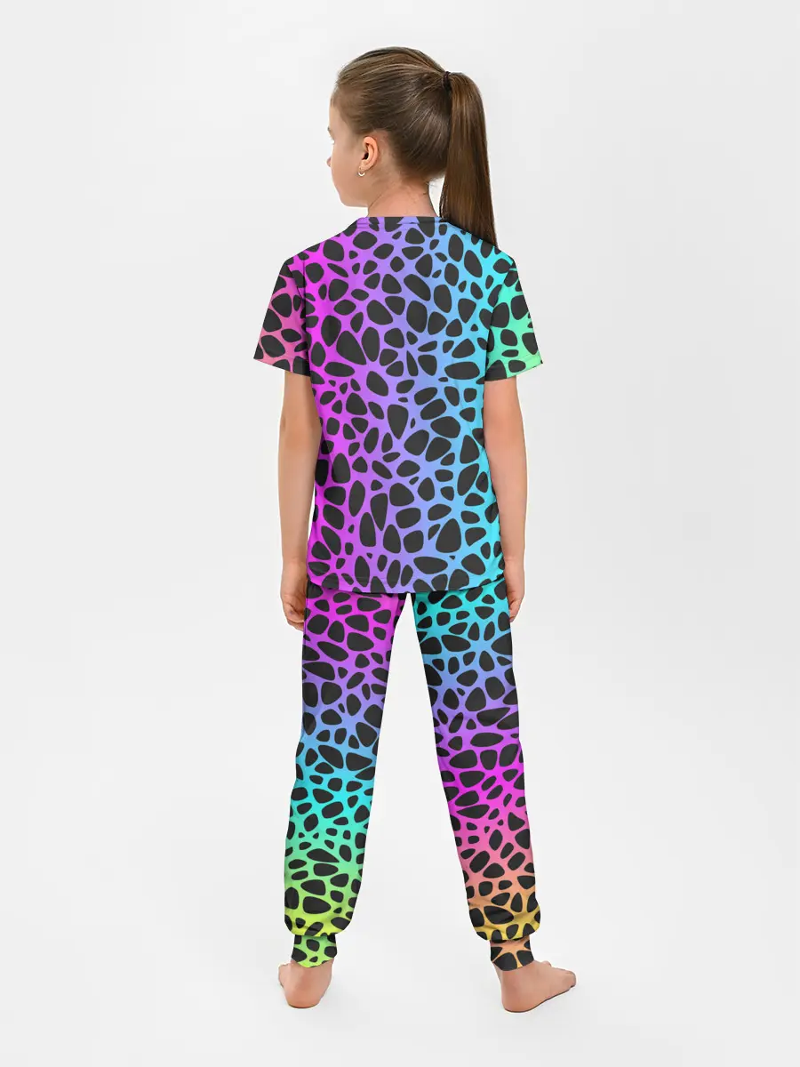 Детская пижама с брюками / Неоновый градиент