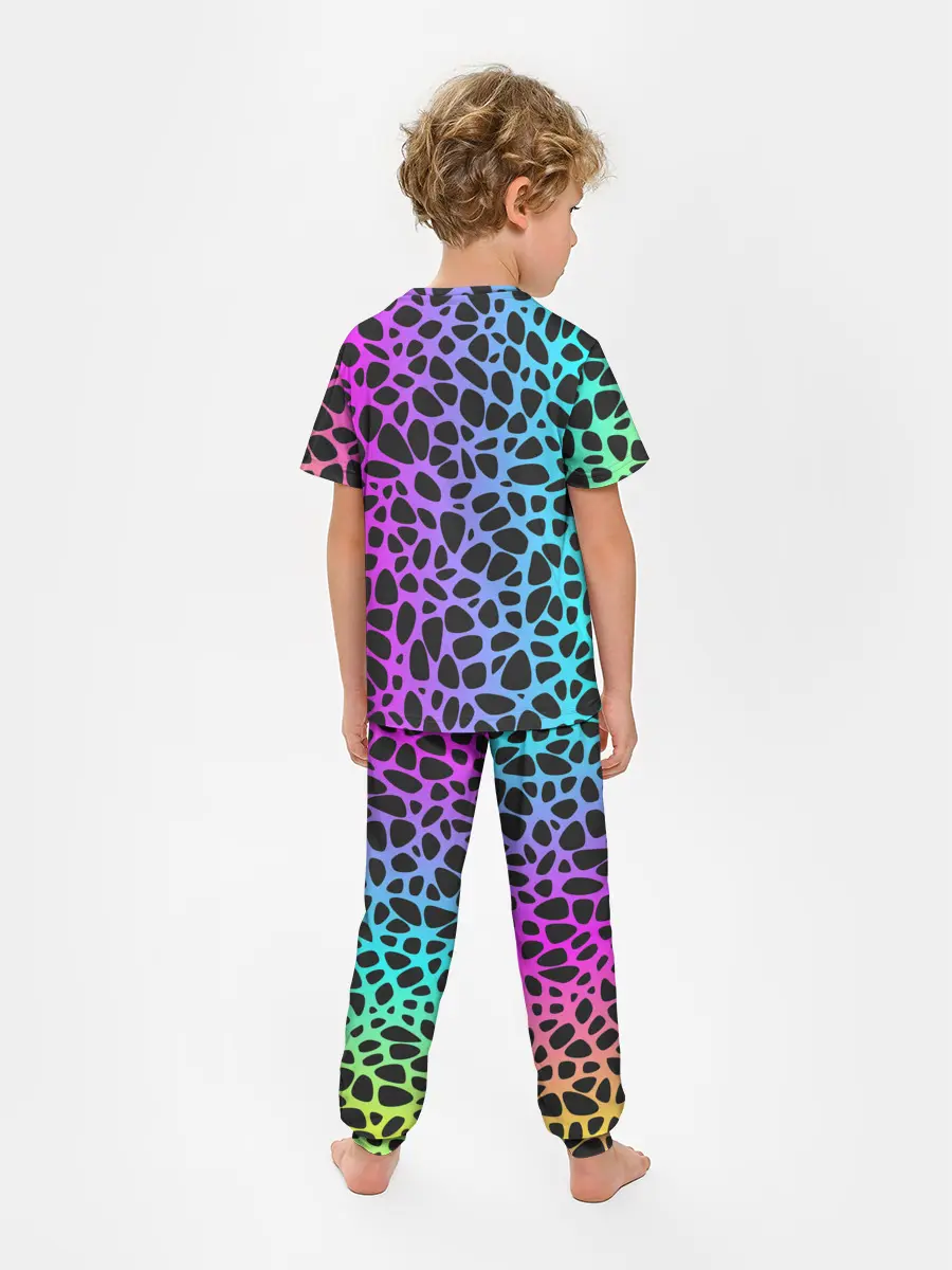 Детская пижама с брюками / Неоновый градиент