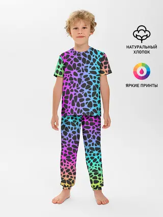 Детская пижама с брюками / Неоновый градиент