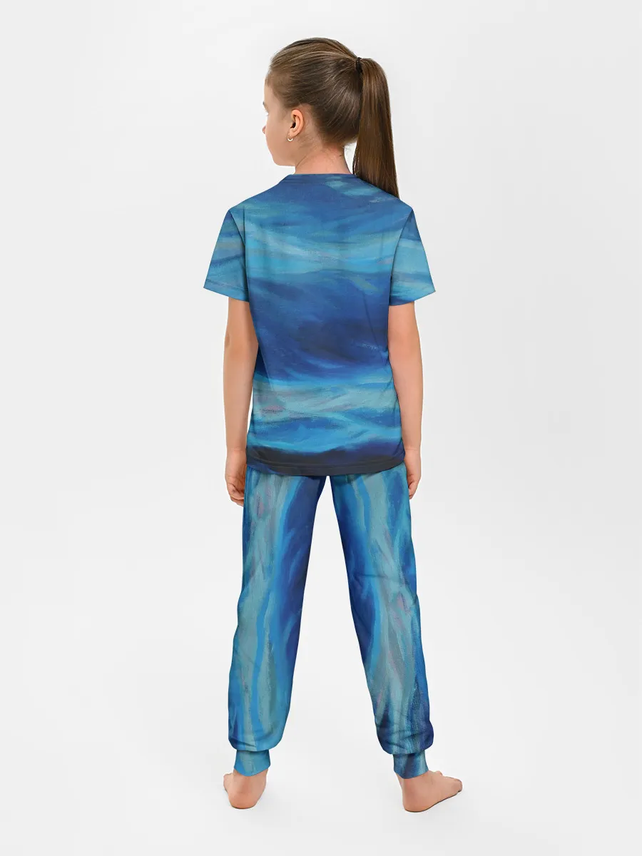 Детская пижама с брюками / Акварельное море