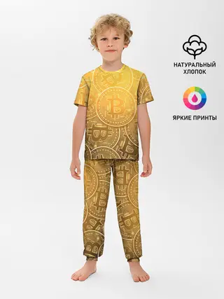 Детская пижама с брюками / БИТКОИН МОНЕТЫ