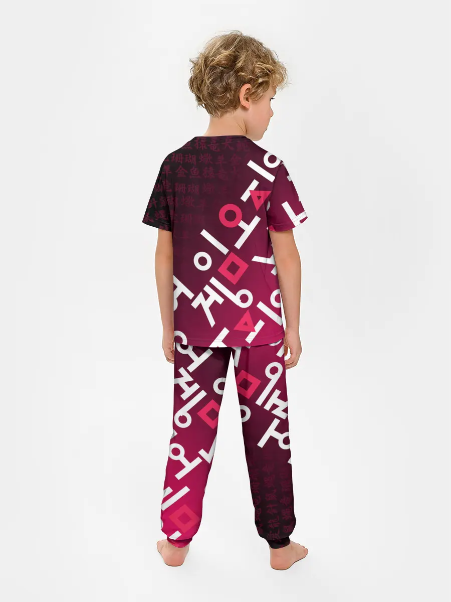 Детская пижама с брюками / ИГРА В КАЛЬМА, УЗОР ИЕРОГЛИФЫ