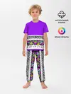 Детская пижама с брюками / Яркий фиолетовый цветочный