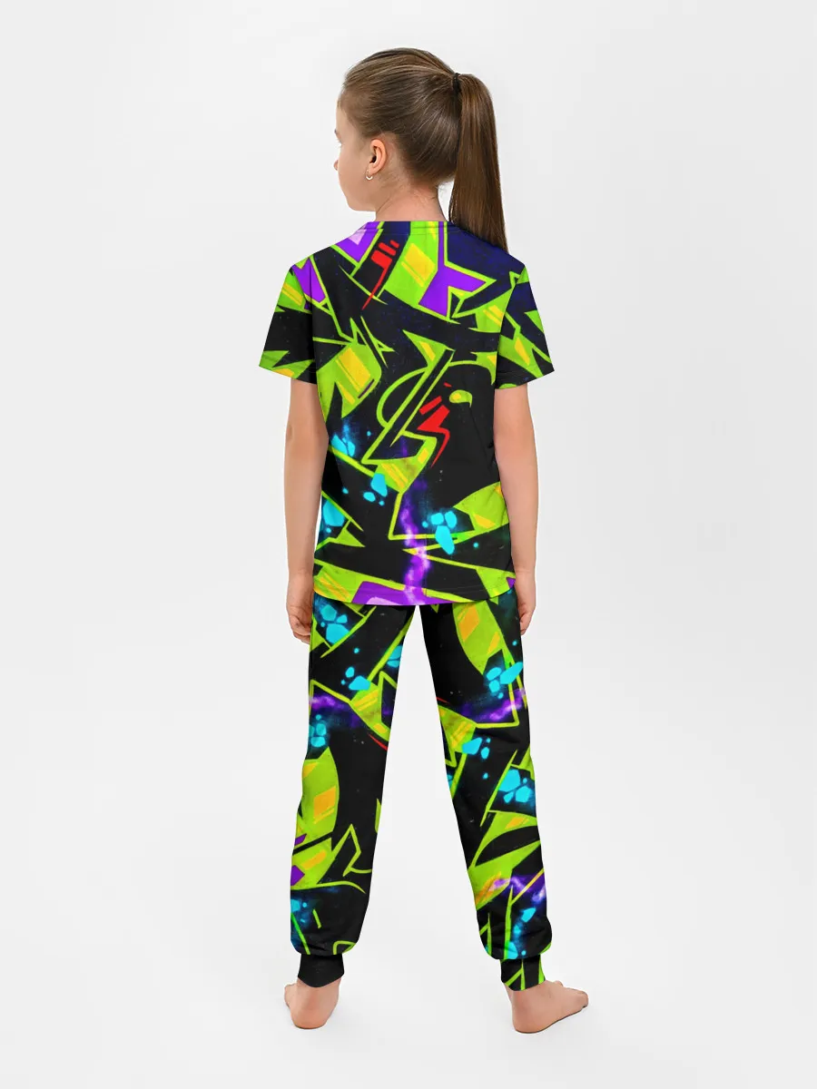 Детская пижама с брюками / Кислотное Граффити