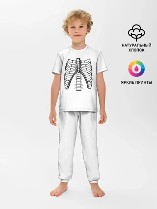 Детская пижама с брюками / ребра скелета