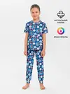 Детская пижама с брюками / Киты и яхты