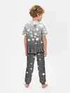 Детская пижама с брюками / Черный логотип Клевера на сером градиенте
