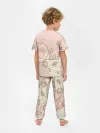 Детская пижама с брюками / Летний узор цветы птичка