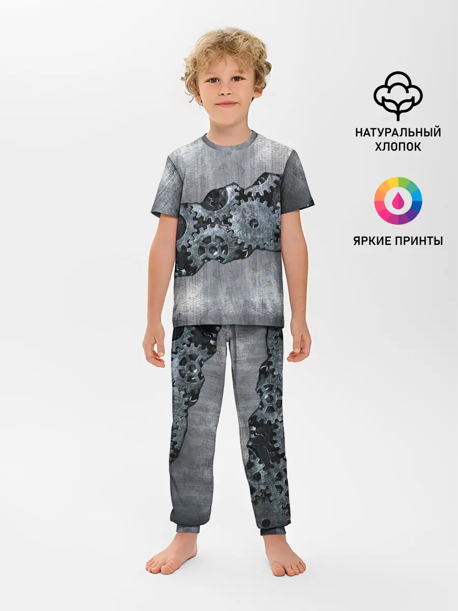 Детская пижама с брюками / Шестеренки
