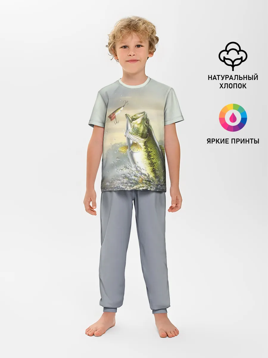 Детская пижама с брюками / Рыбалка