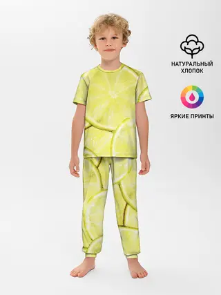 Детская пижама с брюками / Лайм