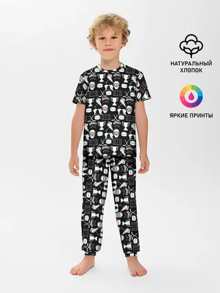 Детская пижама с брюками / ХОККЕЙ GLITCH