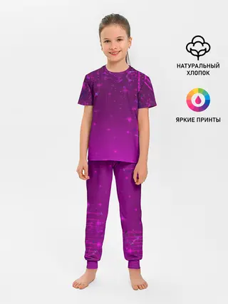 Детская пижама с брюками / Абстрактный фон фуксия