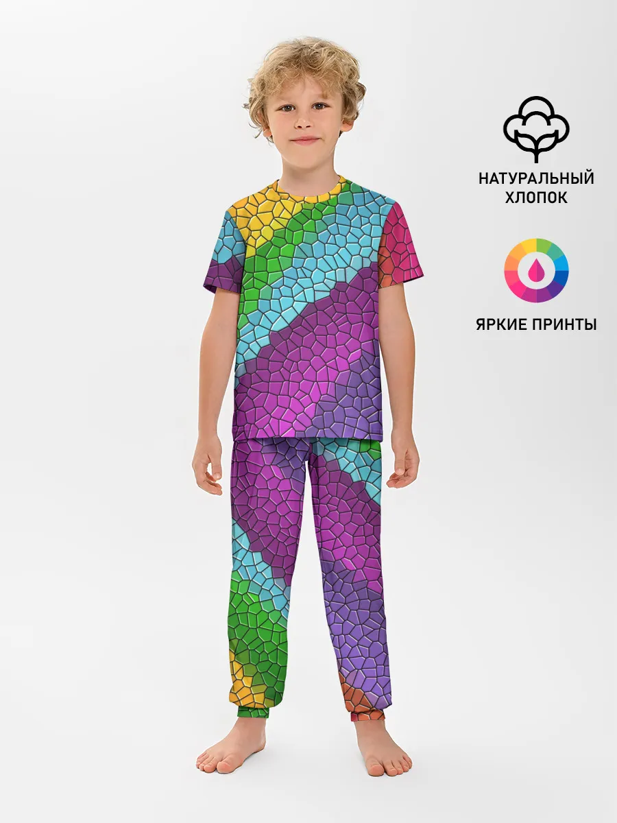 Детская пижама с брюками / Яркая мозаика