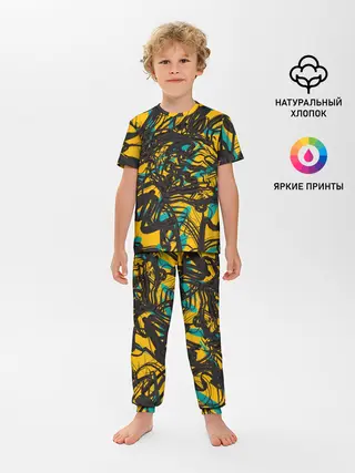 Детская пижама с брюками / Черные линии