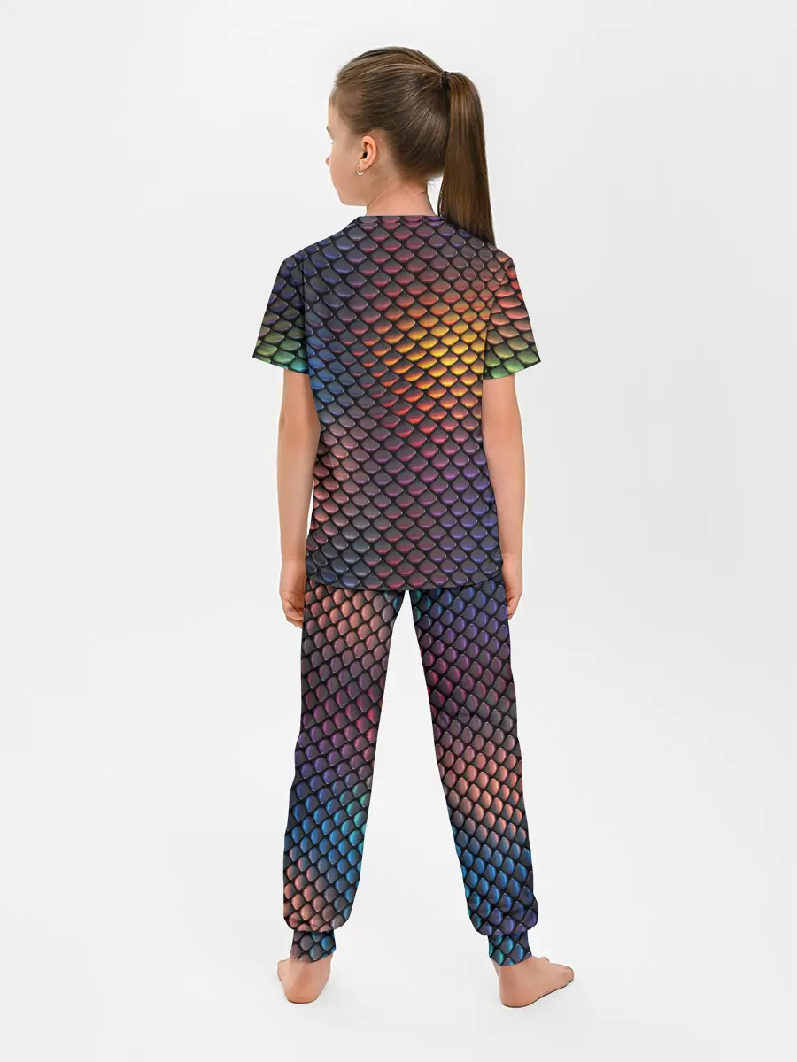 Детская пижама с брюками / Радужная чешуя