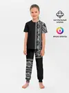 Детская пижама с брюками / Узор на чёрном