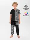 Детская пижама с брюками / Узор на чёрном
