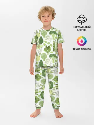 Детская пижама с брюками / овощи