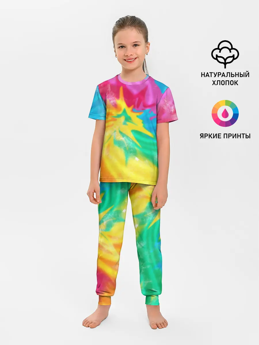 Детская пижама с брюками / Tie-Dye