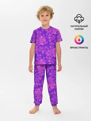 Детская пижама с брюками / ФИОЛЕТОВАЯ ХОХЛОМА