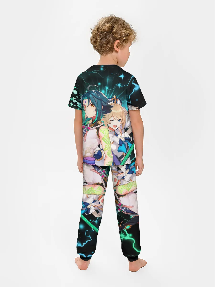 Детская пижама с брюками / Сяо и Барбара, Genshin Impact