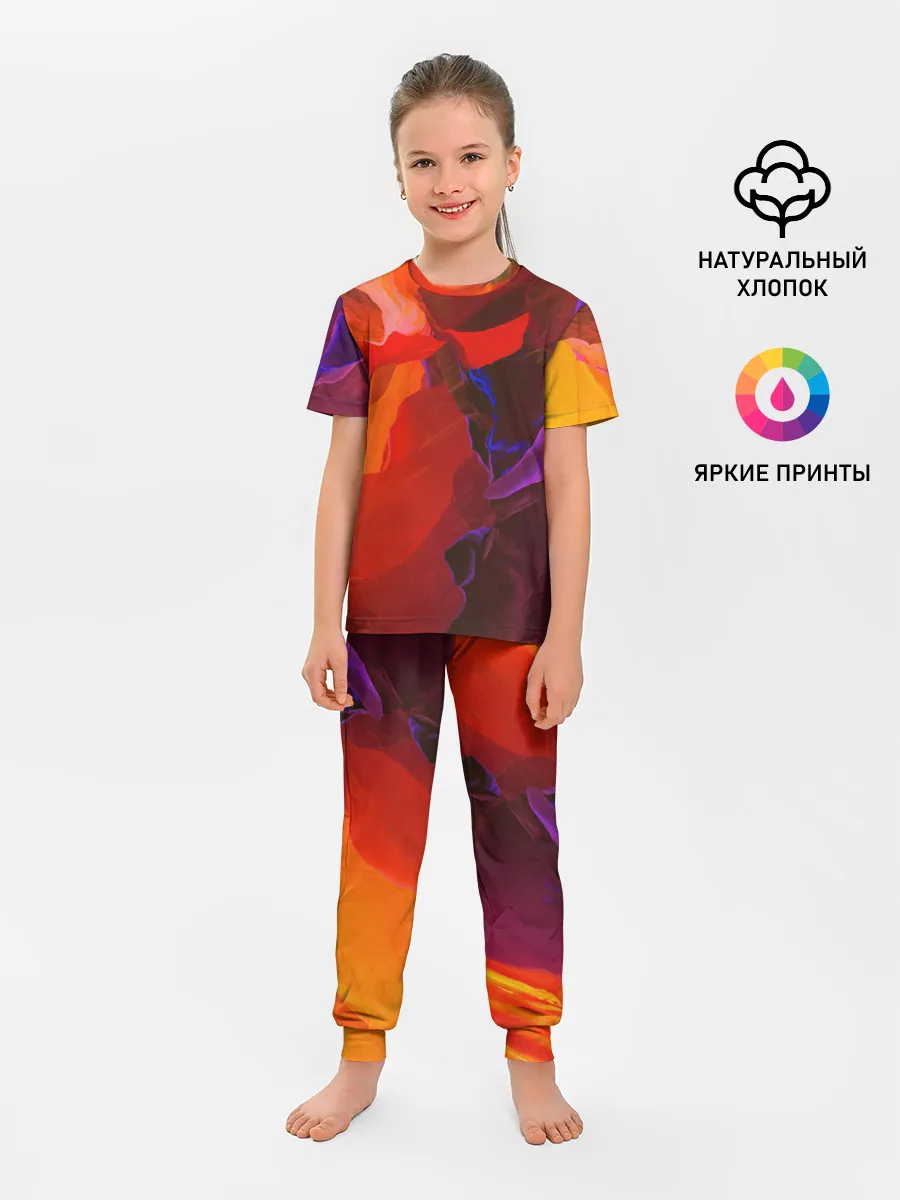 Детская пижама с брюками / Горная абстракция