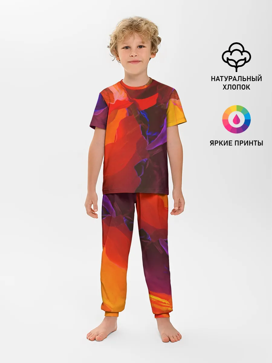 Детская пижама с брюками / Горная абстракция