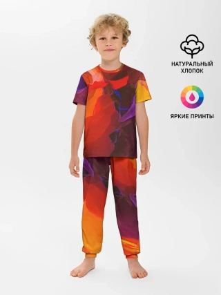 Детская пижама с брюками / Горная абстракция