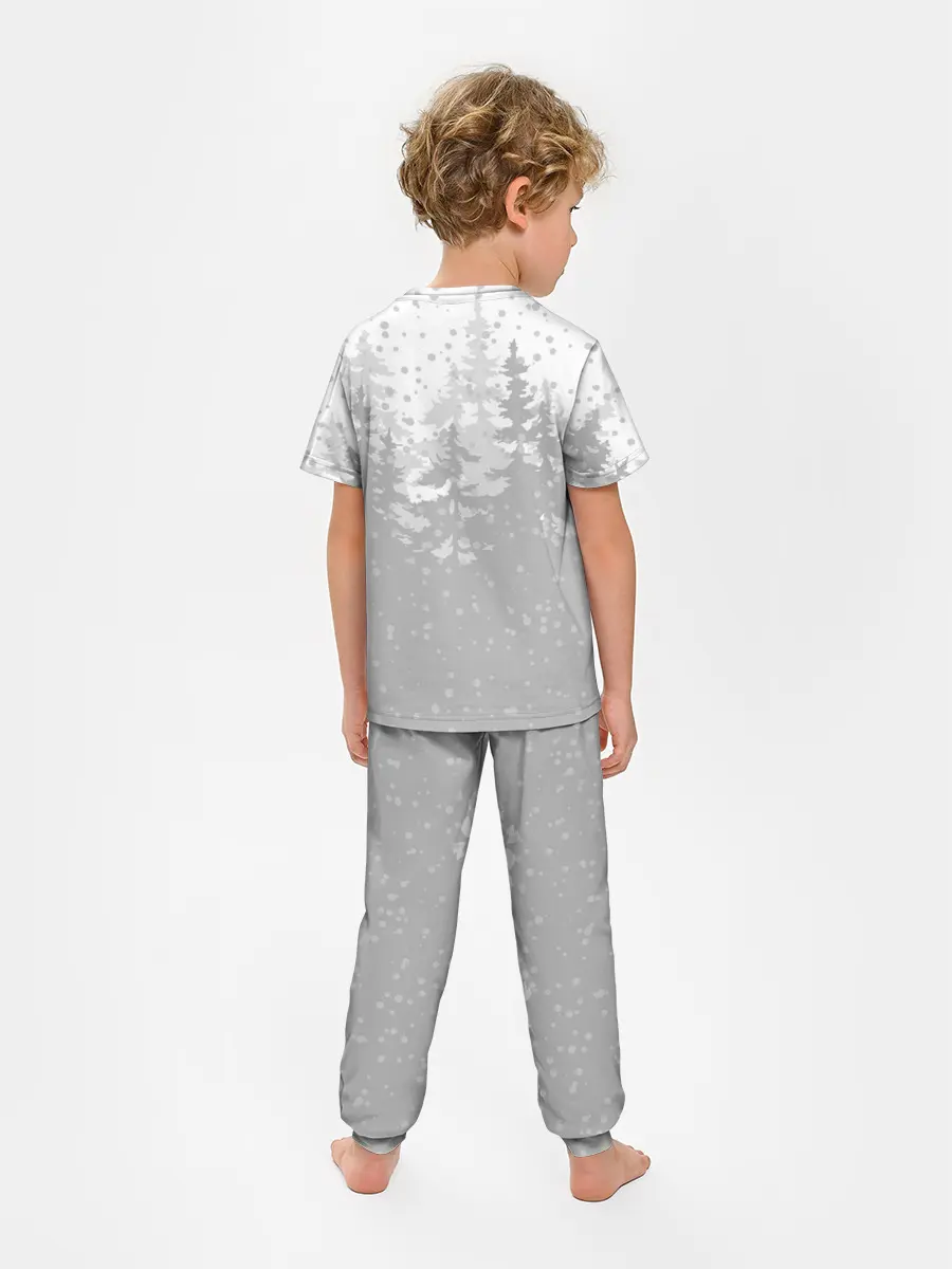 Детская пижама с брюками / Тигр с чашкой кофе