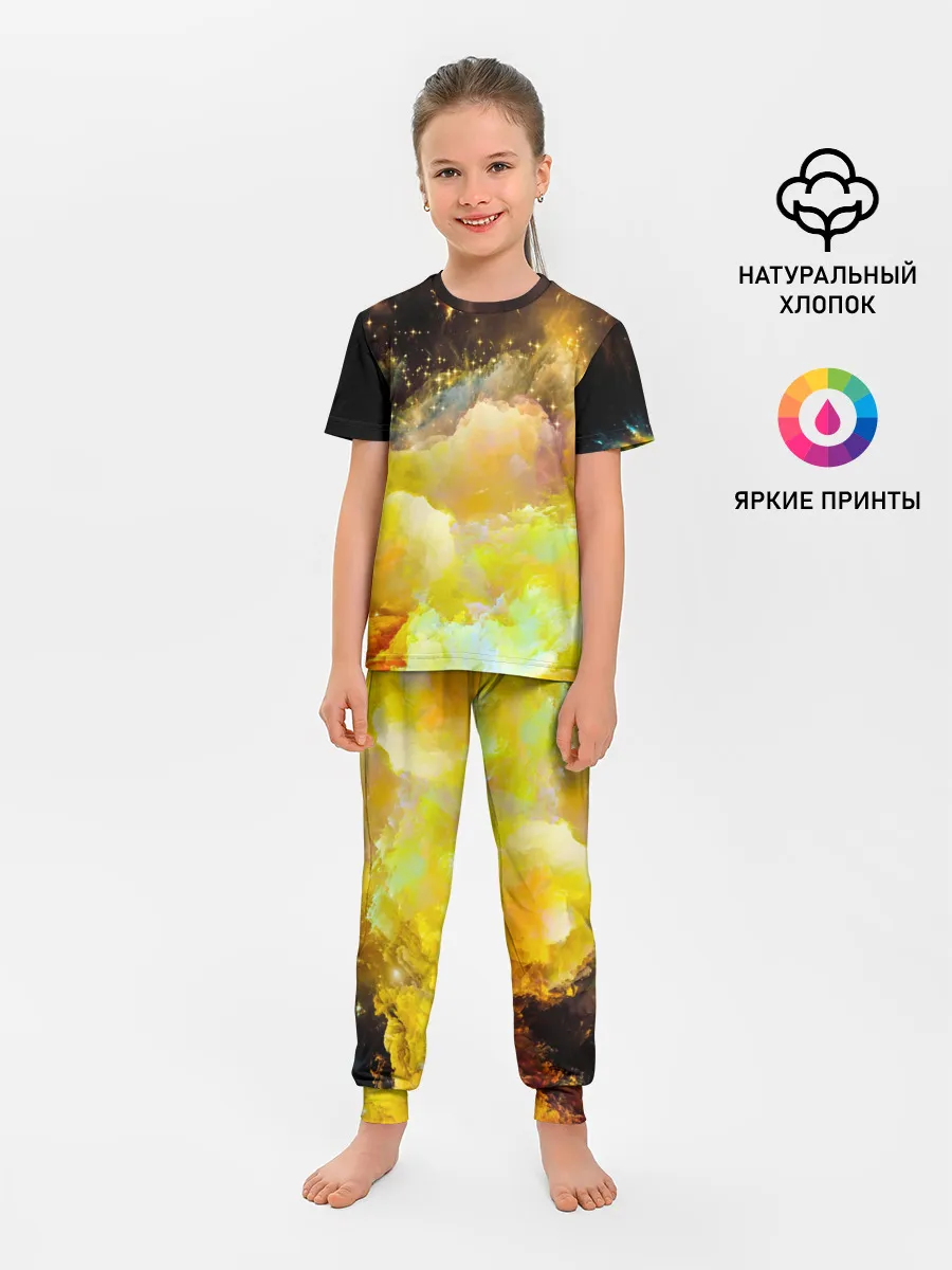 Детская пижама с брюками / Желтая краска