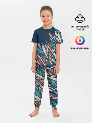 Детская пижама с брюками / Перья