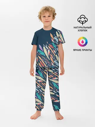 Детская пижама с брюками / Перья