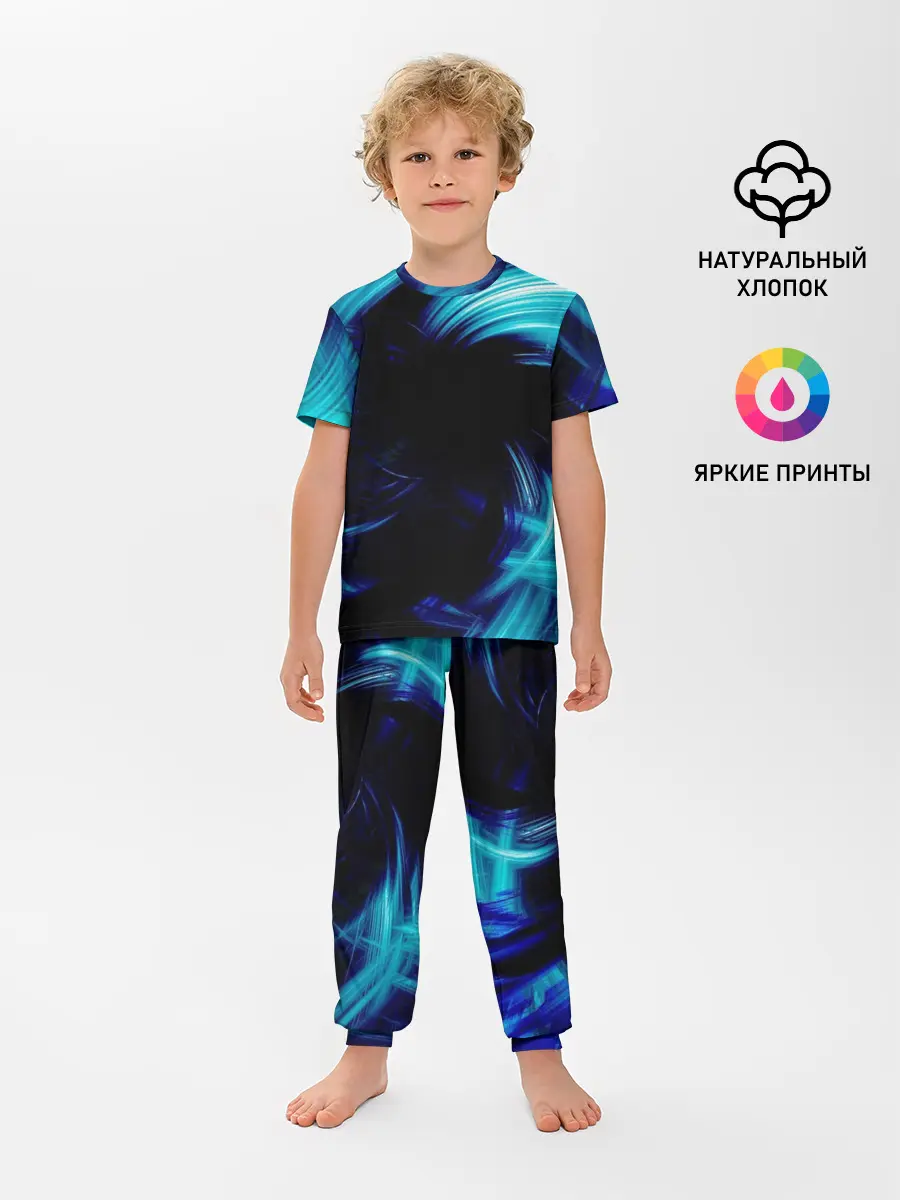 Детская пижама с брюками / Неоновый вихрь