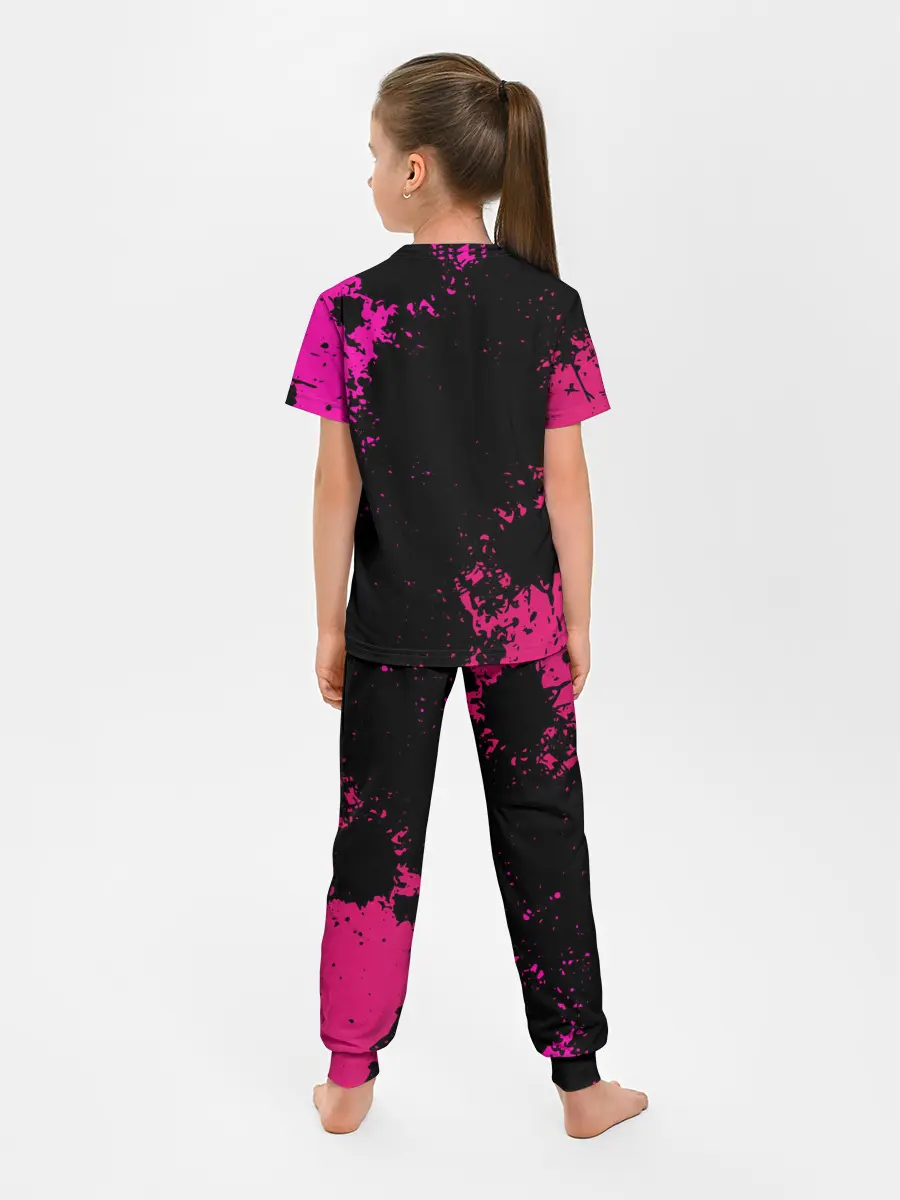 Детская пижама с брюками / Squid Game брызги красок стража.