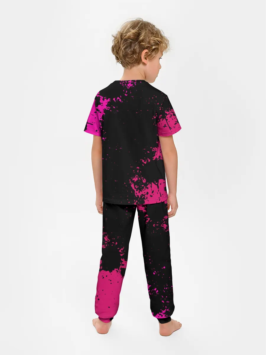Детская пижама с брюками / Squid Game брызги красок стража.