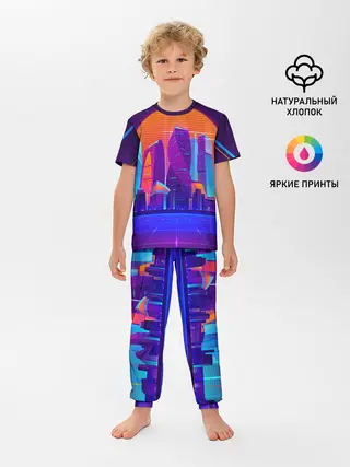 Детская пижама с брюками / НЕОНОВЫЙ ГОРОД
