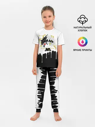 Детская пижама с брюками / Черный Аста белая краска