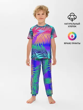 Детская пижама с брюками / НЕОНОВЫЕ ПАЛЬМЫ