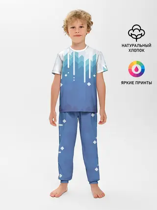 Детская пижама с брюками / Пиксельные сливки