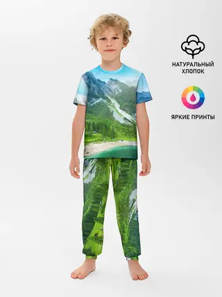 Детская пижама с брюками / Альпийские горы