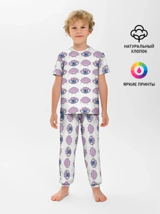 Детская пижама с брюками / Глаза фиолетовые